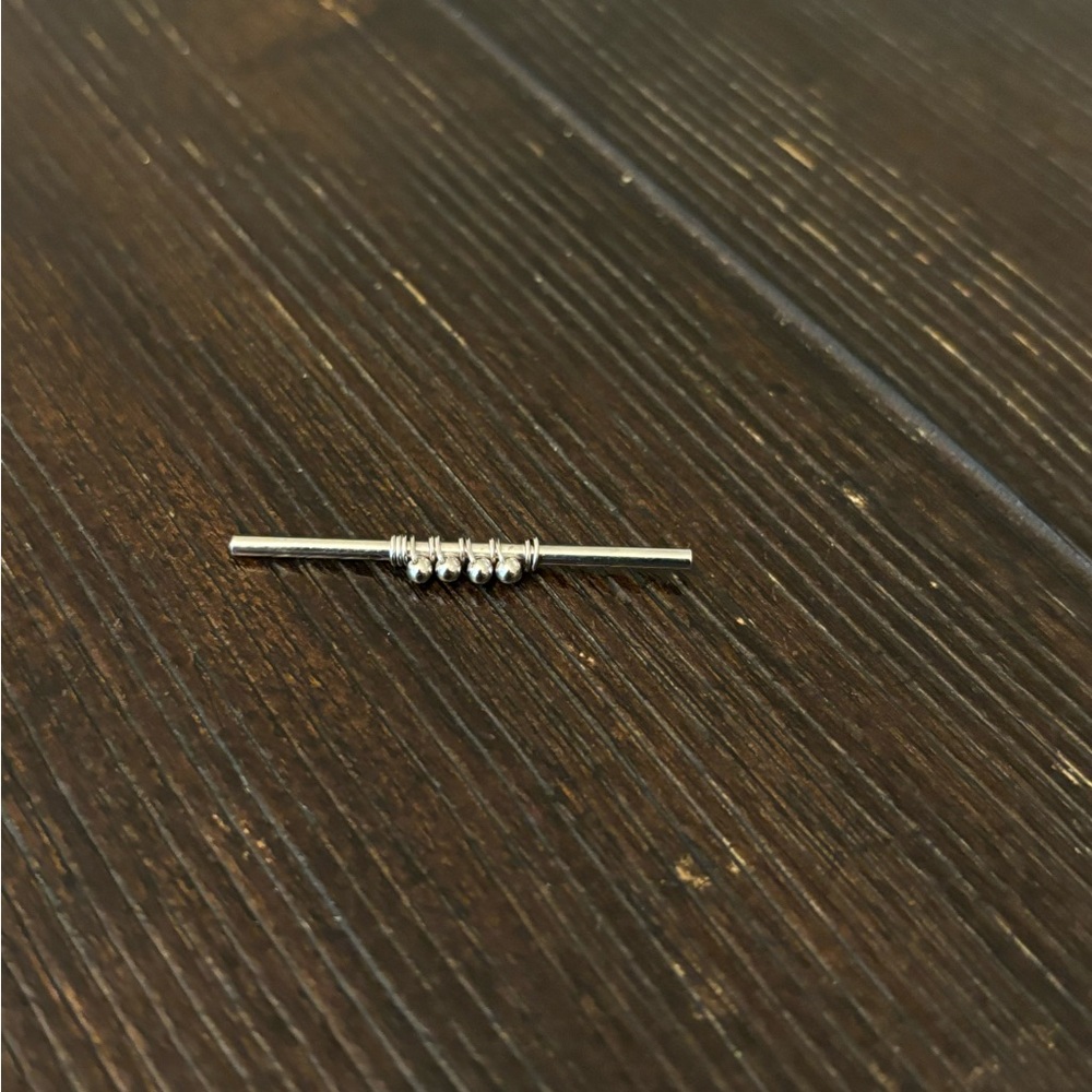 BVLA 14k white gold Industrial Bar. 33 mm